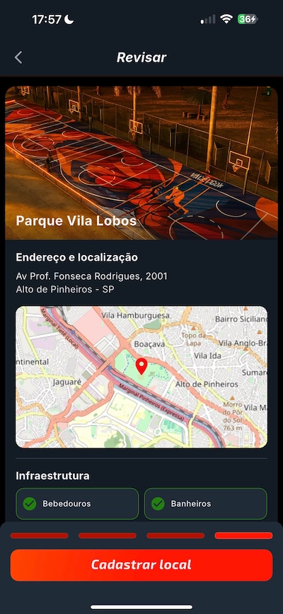 Hexagon App - Informações da partida